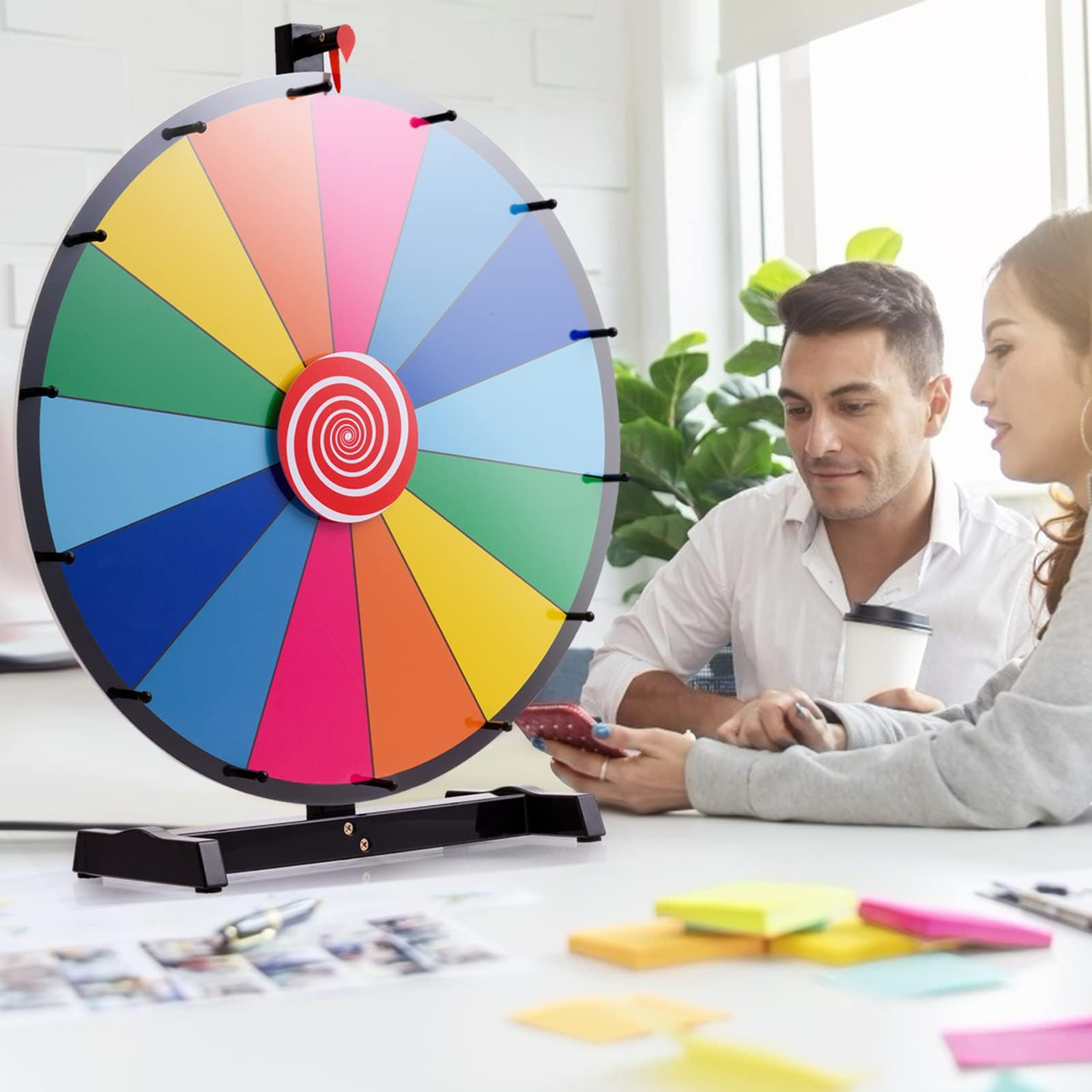RELAX4LIFE Gioco Ruota della Fortuna (Φ60cm 14 Slots,Modello 2)