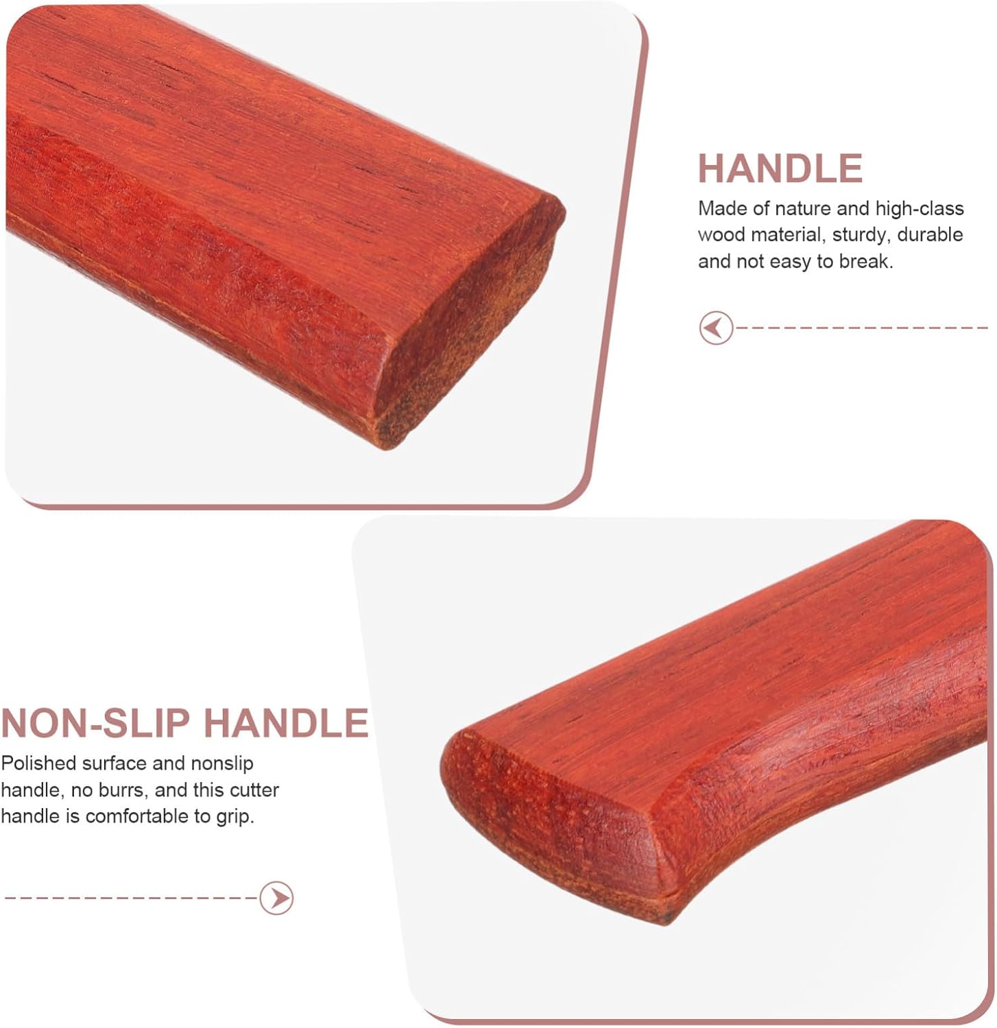 Replacement Cutter Handle Wooden Nonslip Grip for Kitchen Use