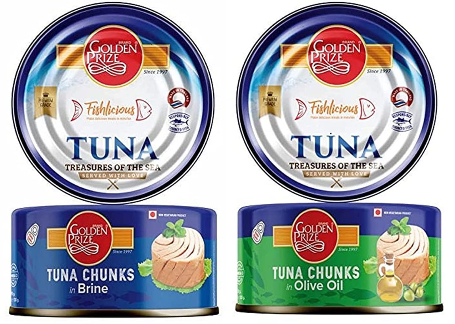 See full amazon price history chart for Golden Prize Combo - 1 x Tuna Chunk in Brine and 1 x Tuna Chunk in Olive Oil (2 x 185gms Each) Golden Prize Combo - 1 x Tuna Chunk in Brine and 1 x Tuna Chunk in Olive Oil (2 x 185gms Each) (B07R8M7BCF) Amazon Price History, Amazon Price Tracker