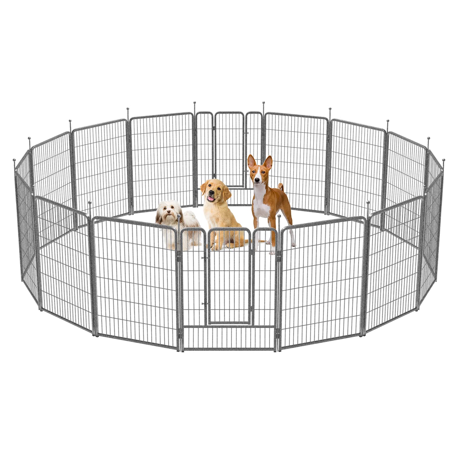 MorScan Pet Playpen, 40" Height16 Panels Outdoor Dog Fence Heavy Duty