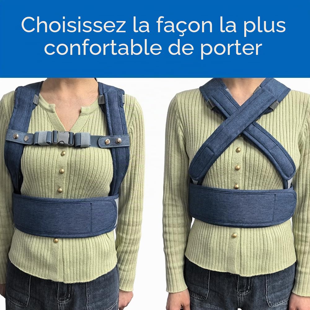 Sac à dos WoodyKnows pour dormir sur le côté avec bande auto-agrippante et sangle pectorale, entraîneur de position pour dormir, soulage les ronflements dus aux problèmes de gorge (L)