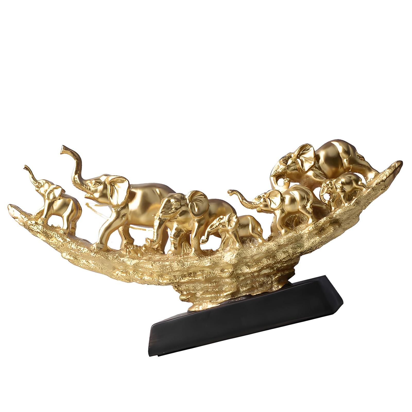 TQUXNGA Elephants Family Frgurines Sculptures Elephant Herds with Babies Statue Feng Shui Ornament Collectibles Home Decors Feng Shui Ornament