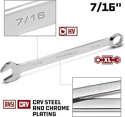 Miniatura 2 de Powerbuilt 640440 SAE Llave combinada de patrón largo 716"