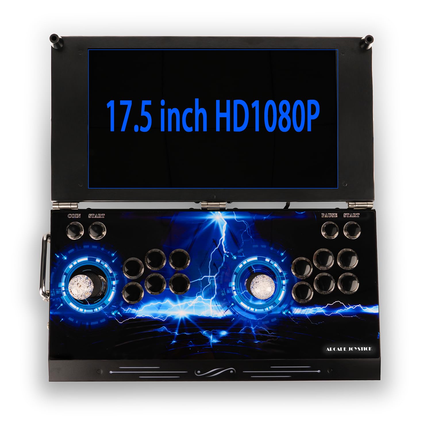 Console de jeu d'arcade portable 30 000 en 1 écran HD 17,5 pouces double joueurs Pandoras Box 80S, machine de jeu vidéo rétro recherche/cache/enregistrement/chargement/pause de jeux