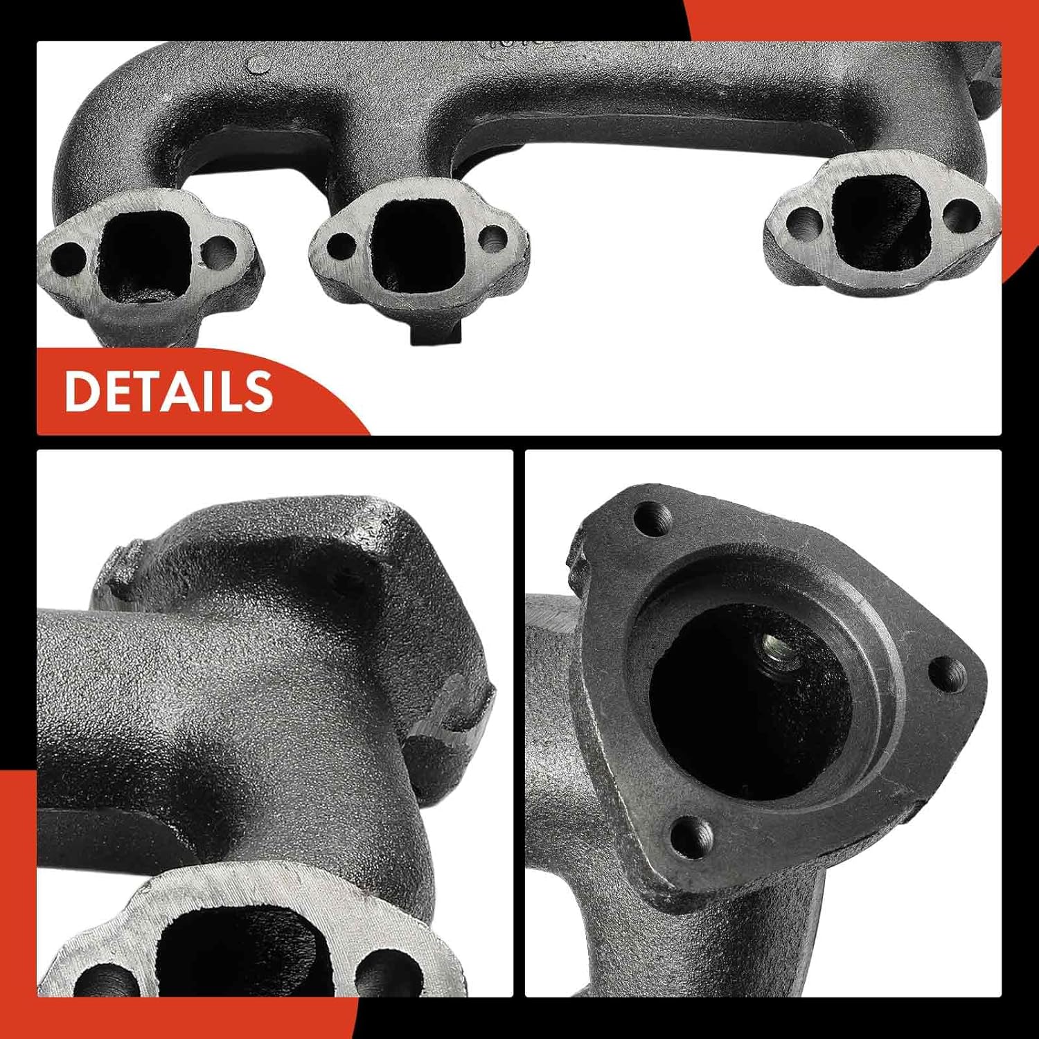 A-Premium Left Engine Exhaust Manifold Kit W/Gaskets, Nuts, Studs, Springs & Heat Shield [4.3L] Compatible with Chevrolet C1500, C2500, K1500, K2500, G10, G20 & GMC C1500, C2500, K1500, G1500, G2500