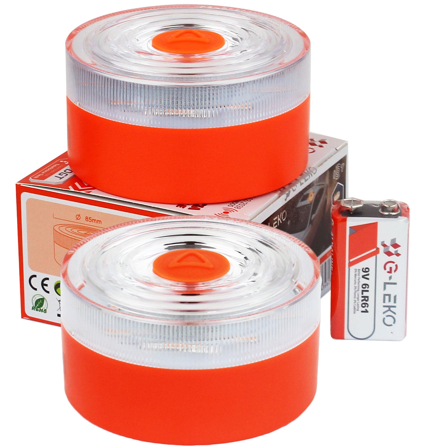 Beacon V16 Connected to DGT 3.0 with Geolocation, Emergency Light V16 Approved for Car, Data Included until 2038 (V16 White X2)