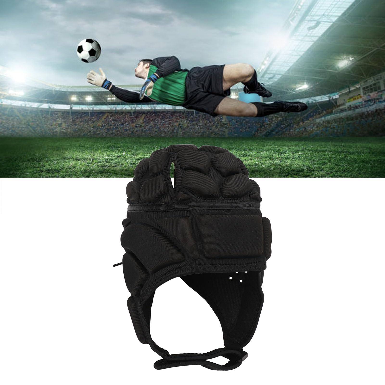 Casque de Football, Casque de Protection de Rugby avec Tissu OK Néoprène, éponge EVA, Conception de Trou d'oreille pour Le Cyclisme, Le Ski, Le Sport