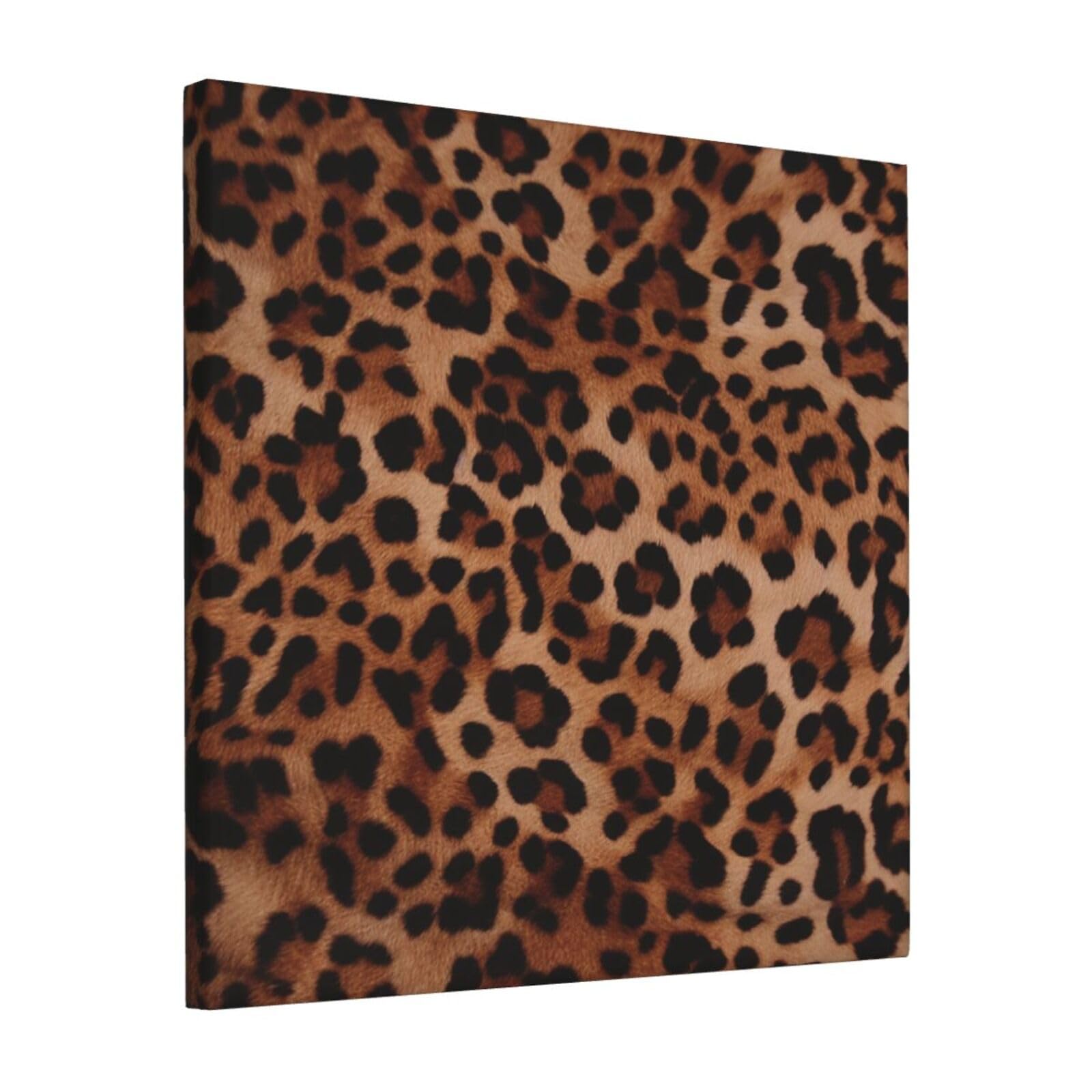 FodPand Leopard Print Canvas Wall Art for Living Room Wall Decor 12"x12" Modern Artwork Painting Pictures Hanging Canvas Prints Aesthetic Wall Art for Bedroom Bathroom Office Wallart Decor