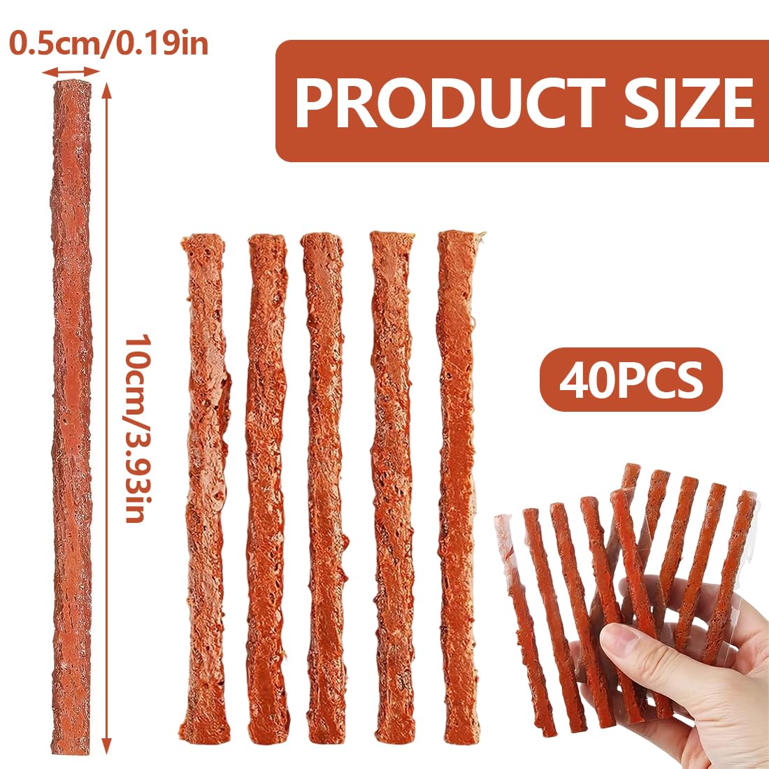 GXGM 40 Pezzi Tappo di Gomma per Riparazione Pneumatici, Striscia di Riparazione Pneumatici, Riparazione Pneumatici Tubeless, Riparazione di Emergenza Foratura Striscia di Pneumatici per Auto, Moto