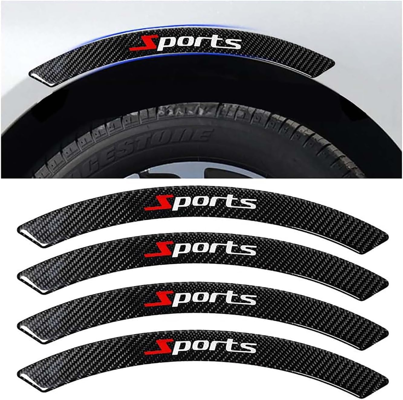 Tryagat Wheel Arch Protector for Seat Alhambra II (7N) 2015-2020, 4 Pcs Carbon Fibre Fender Flare Stickers Car Body Trim Guard Collision Strip Rim Protector Styling