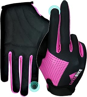 LuxoBike Cycling Gloves Bike Gloves Biking Gloves for Women - Lightweight Breathable Shock Absorbing Full Finger Sports Gl...