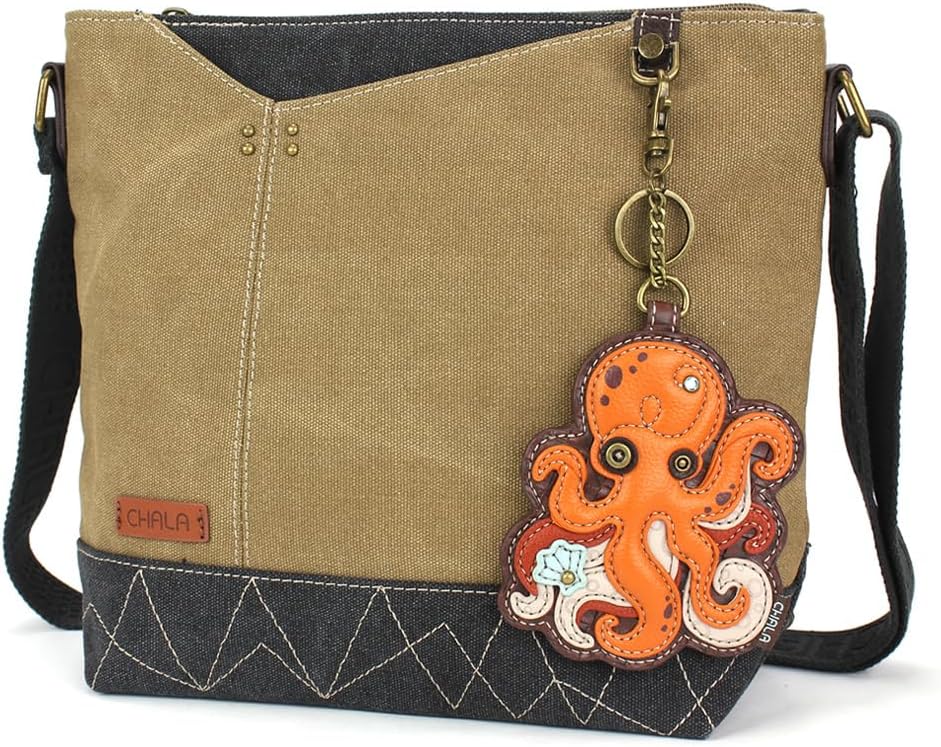 CHALA Prism Crossbody Womens Shoulder Purse with Adjustable Strap - Octopus A - olive