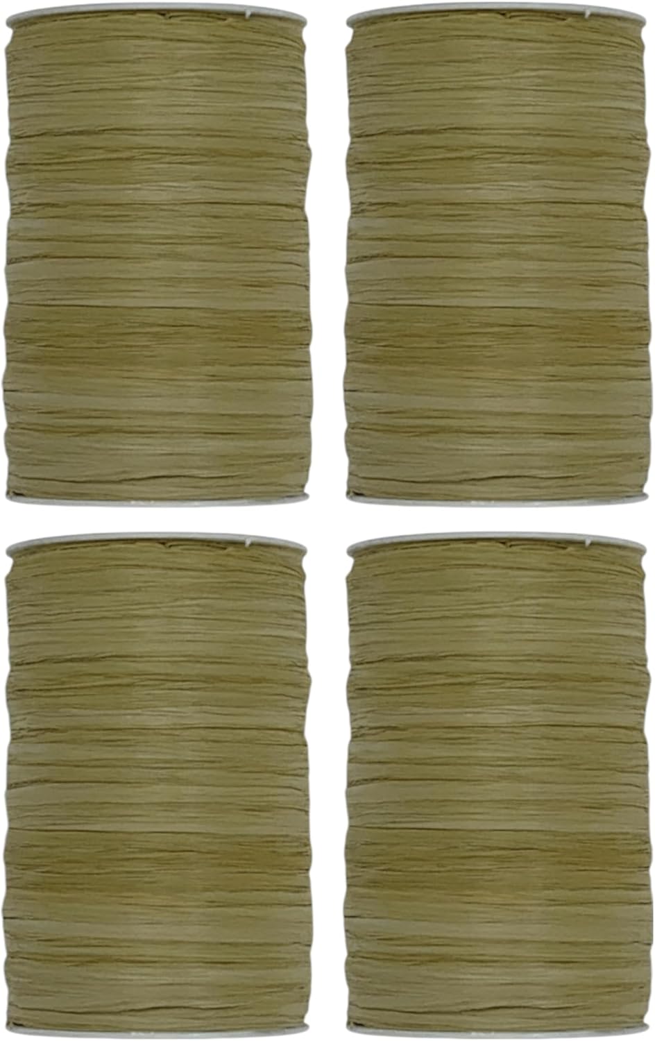 Value Pack 4 Rolls, Total 400 Yards (1200 Feet), 32 Colors Available, Matte Rayon Raffia Ribbon, 1/4 Inch x 100 Yards Each Roll, for Crafts, Gift Packing, Wedding, Florist Bouquet (Sage)