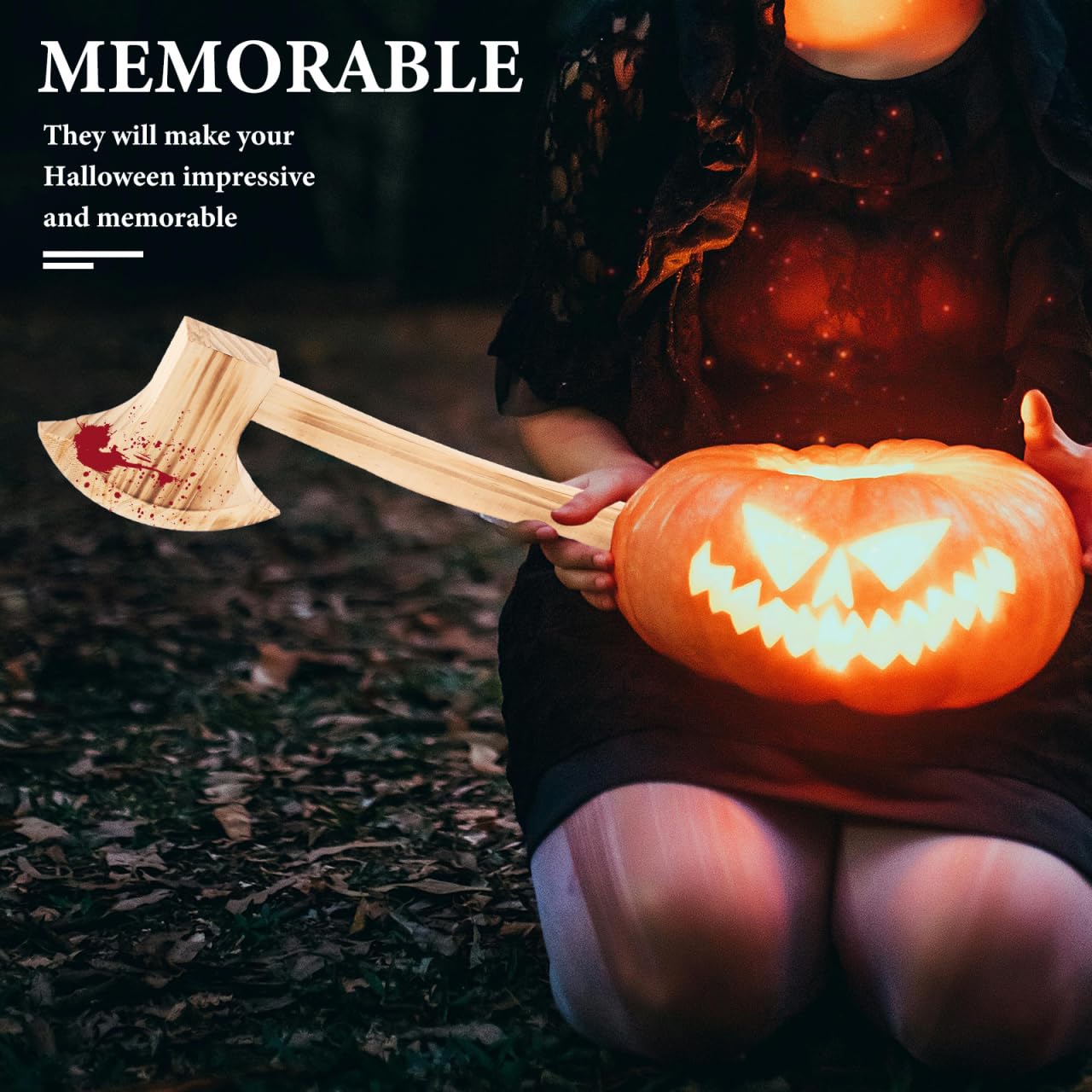 Holzoptik Beil Axt Requisiten: Halloween Axt Spielzeug Holzfäller Kostüm Requisiten 3 Stück Gefälschte Holzäxte Handaxt Theater Requisiten Gruselige Horror Spielzeug Lieferungen