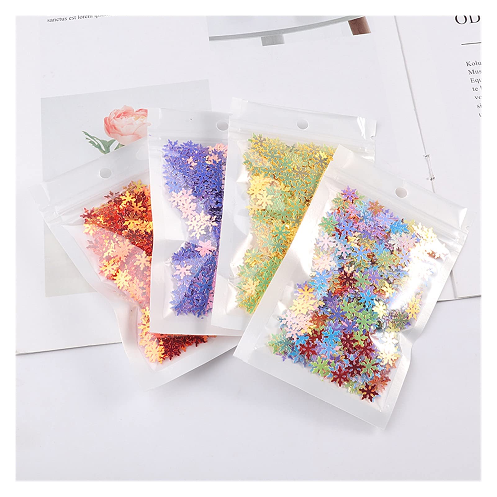 Paillettes con fiocchi di neve glitter 20g per artigianato