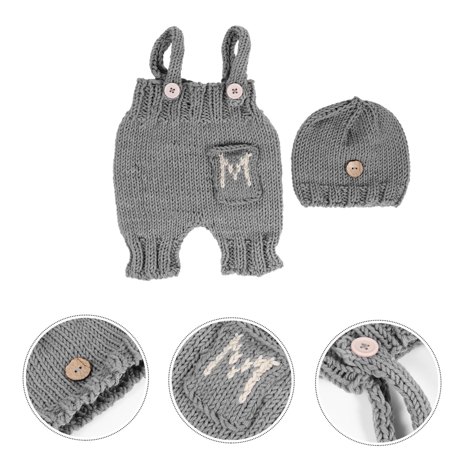 Holibanna Tirantes Recién Nacidos Traje De Fotografía Recién Nacido Niño Ropa De Recién Nacido Accesorios Para Sesión De Fotos De Bebé Ropa De Bebes Material De Algodón De Leche Grey