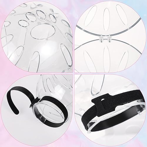 Vista 4 de Juego de bozal y botas para gatos, capucha ajustable transpirable para gatos y patas, casco de bozal transparente de silicona para gatos, para baño