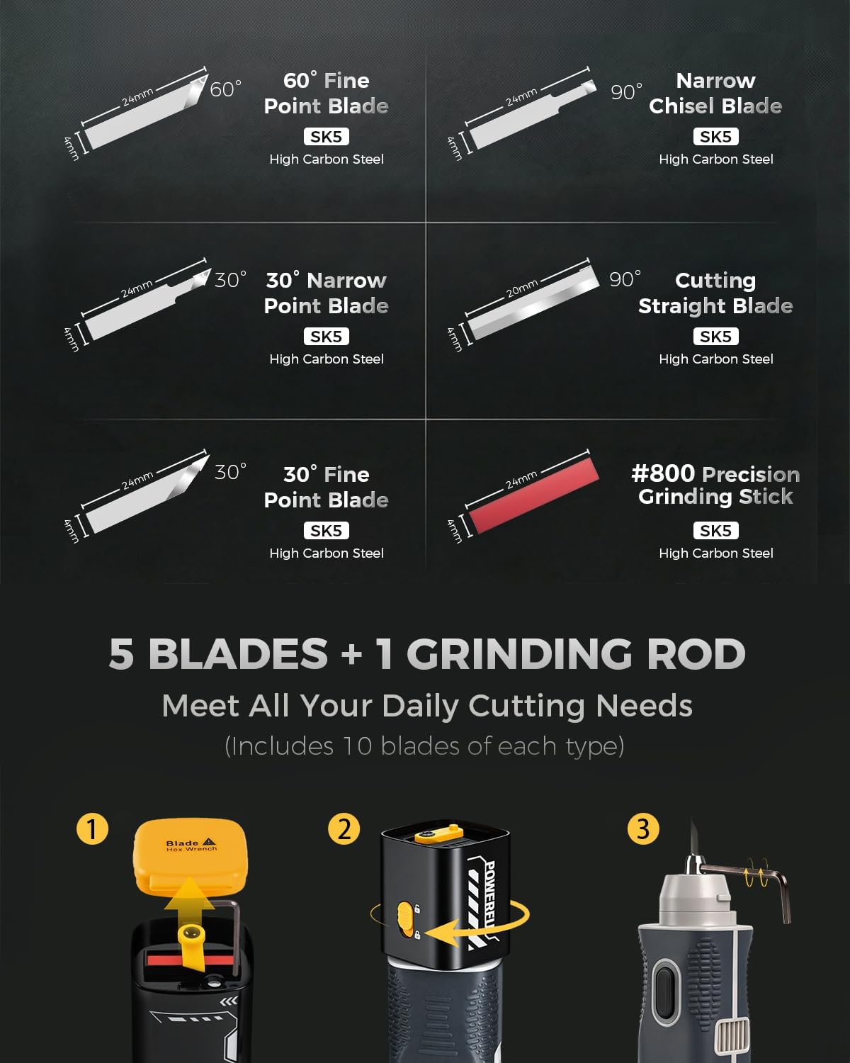 VMAN 2-in-1 Wireless Ultrasonic Cutter, Cutting Grinding AI Auto Cooling 40kHz Vibration 35W Auto Power Adjustment, 3 Mode Cordless Knife 50Pcs Blades – For 3D Printing, Woodworking, Model Mods & DIY