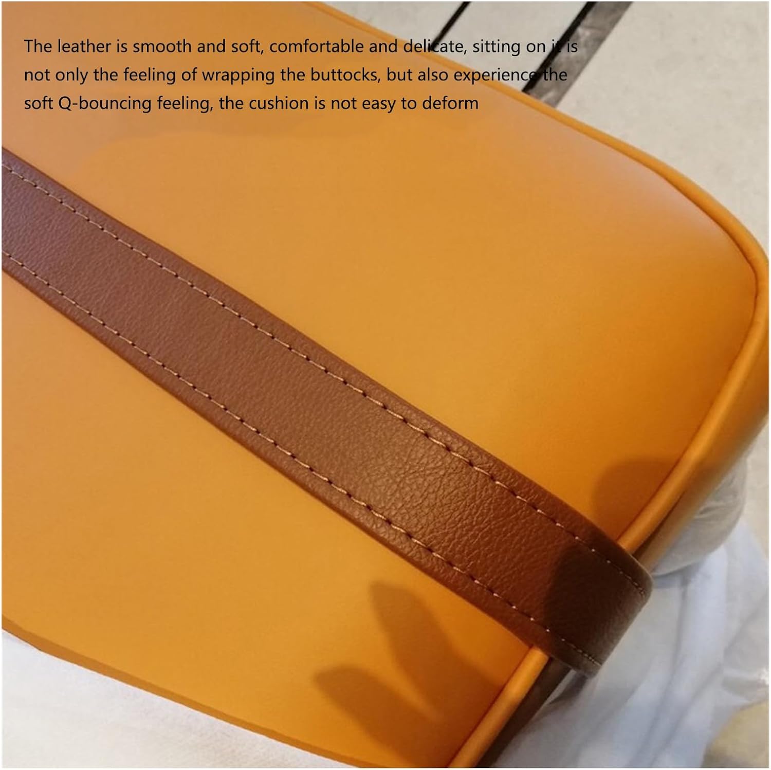 End Stool Modern Entryway Bench Leather Upholstered Dining Bench with Metal Base Bench, Padded Seat Accent Foot Bench for Bedroom End of Bed/Living Room Long Bench(Orange)