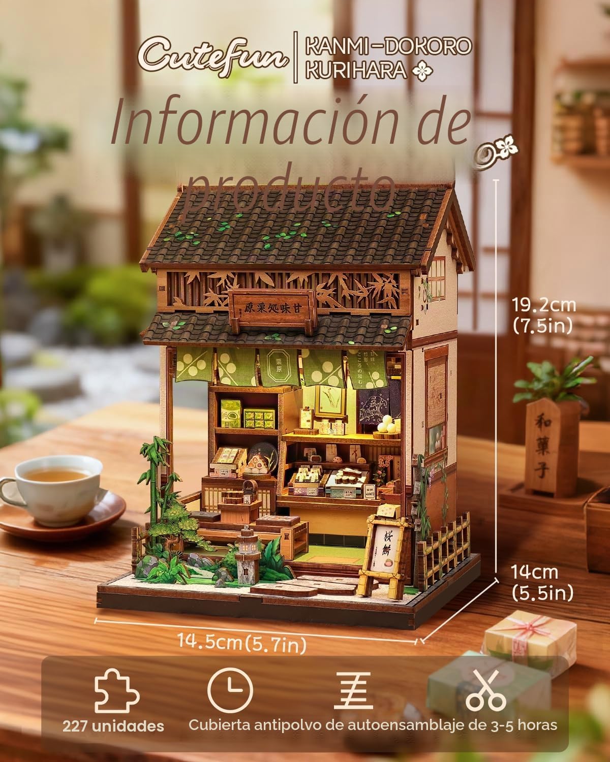 Cutefun Book Nook - Casas de muñecas y Book Nook Japan,Tienda Japonesa de Wagashi Aficionados y aficionadas a los Puzzles (Kanmi-dokoro Kurihara)