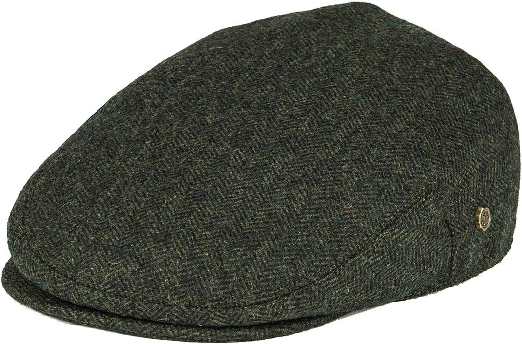 Men's Herringbone Flat Ivy Newsboy Hat Wool Blend Gatsby Cabbie Cap