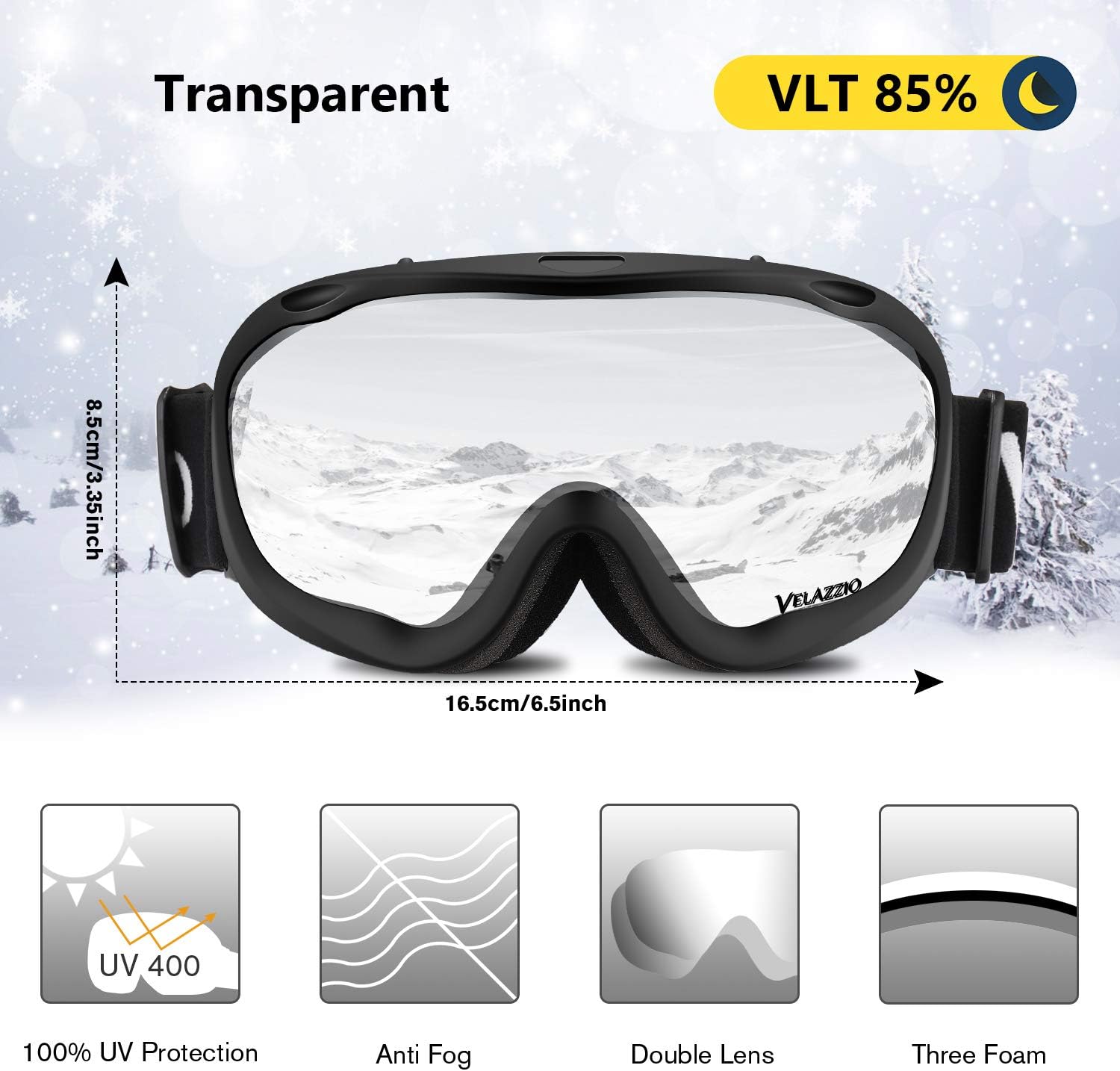 VELAZZIO Ski Goggles, Snowboard Goggles