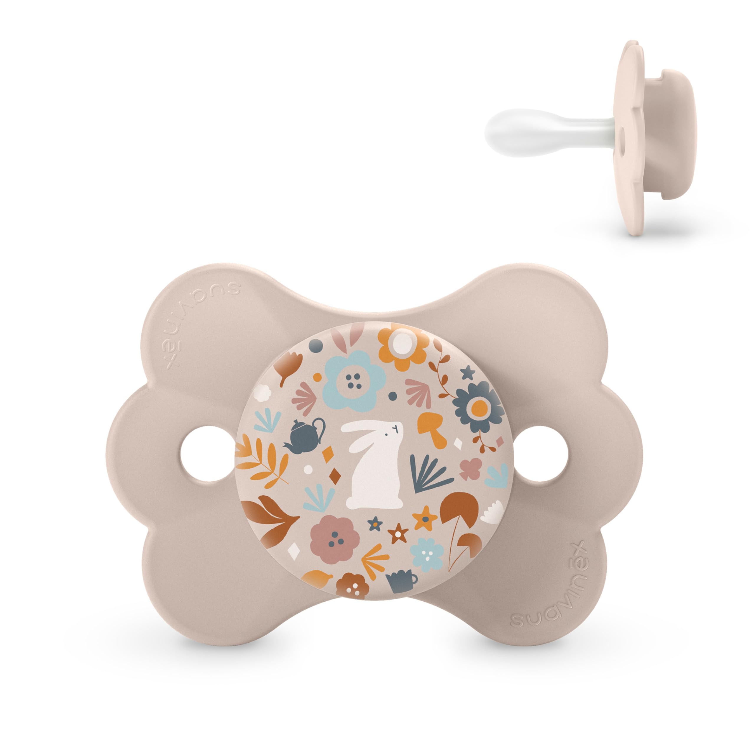 Suavinex, Pack 2 Chupetes con Tetina Fisiológica de Silicona SX Pro, Tetina Simétrica, Plana y Flexible, Bebés 0/6 Meses y Recién Nacidos, Respeta el Desarrollo Bucodental, Wonderland Azul/Beige — view 15