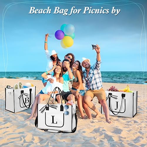 Miniatura 2 de Ini-tial Can-vas - Bolsa de mano para mujer con bolsa de maquillaje, regalo de cumpleaños personalizado para amigos, madre, hermana, dama de honor,