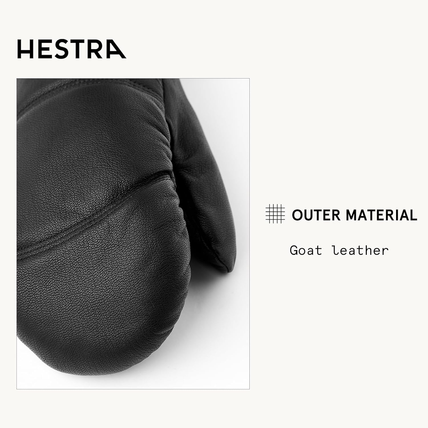 Hestra Unisex Leather Box Mitt, Leather Winter Ski Mittens for Alpine Skiing & Cold Winter Weather for Men & Women - Image 3