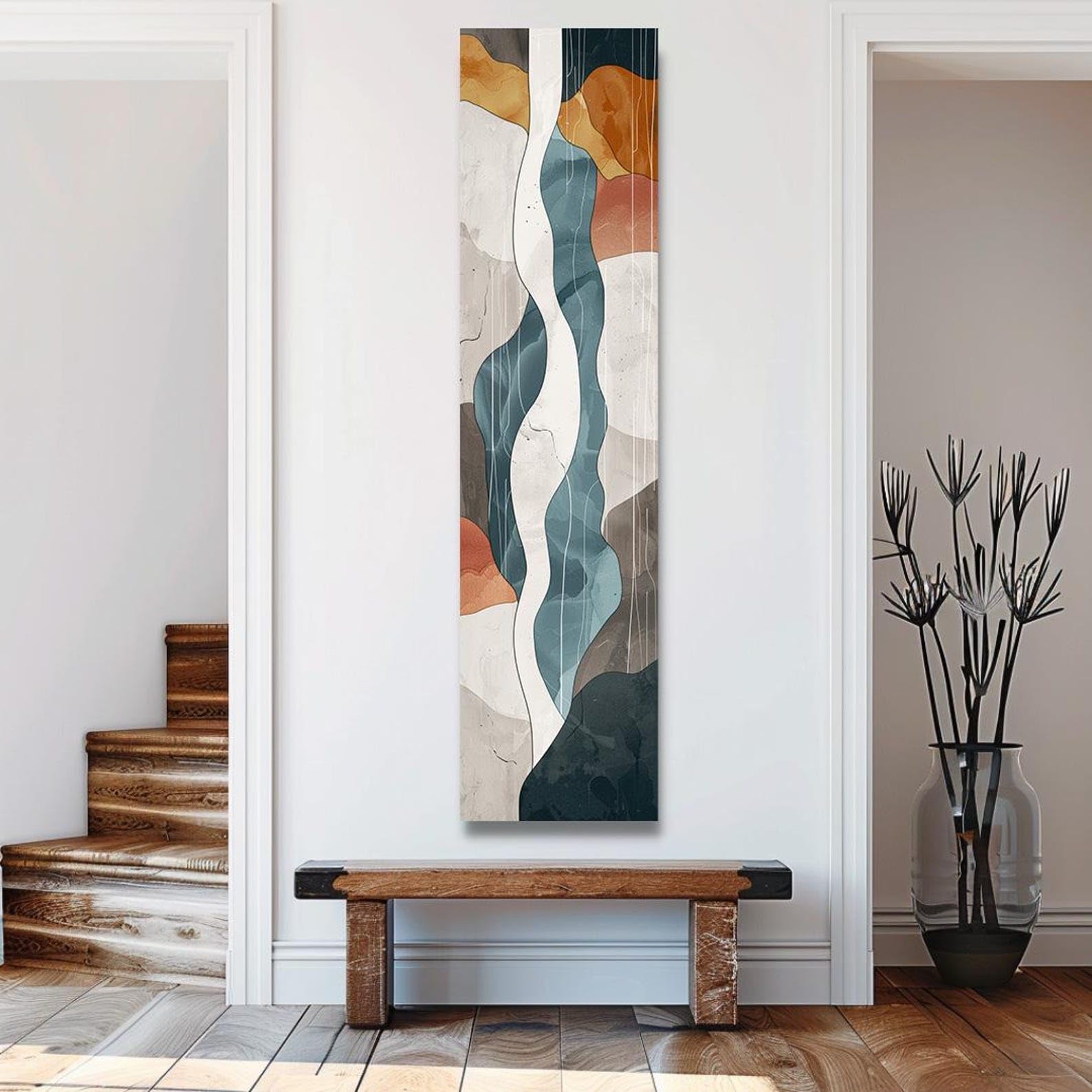 XBTYKPB Long Narrow Canvas Wall Art, Tall Narrow Wall Art, Long Vertical Wall Art, Large vertical Painting art, Print, Canvas(55x110cm/Inner Frame)