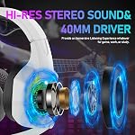 ZIYOU LANG CY907 Casque de jeu filaire avec arc-en-ciel RGB Rétractable, Microphone isolant de bruit,Stereo Sound,Deep Bass,Memory Mousse Earmuff,Over Ear Headphone pour PS4 PC Gagnez de la musique Mac