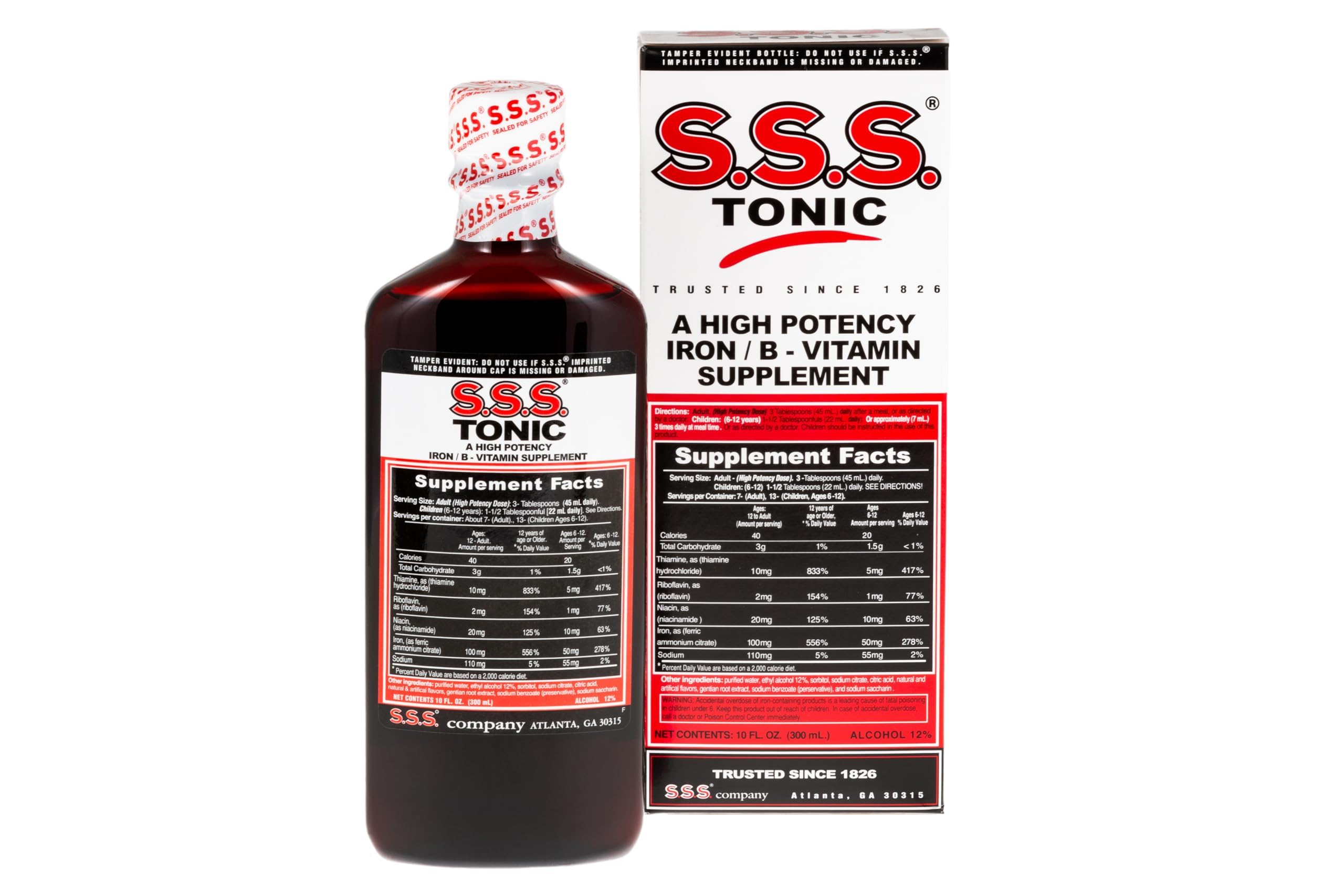 S.S.S. Tonic, Iron and Vitamin B Supplement, High Potency Vitamins, Bottle,10 Fl Oz (Pack of 1)