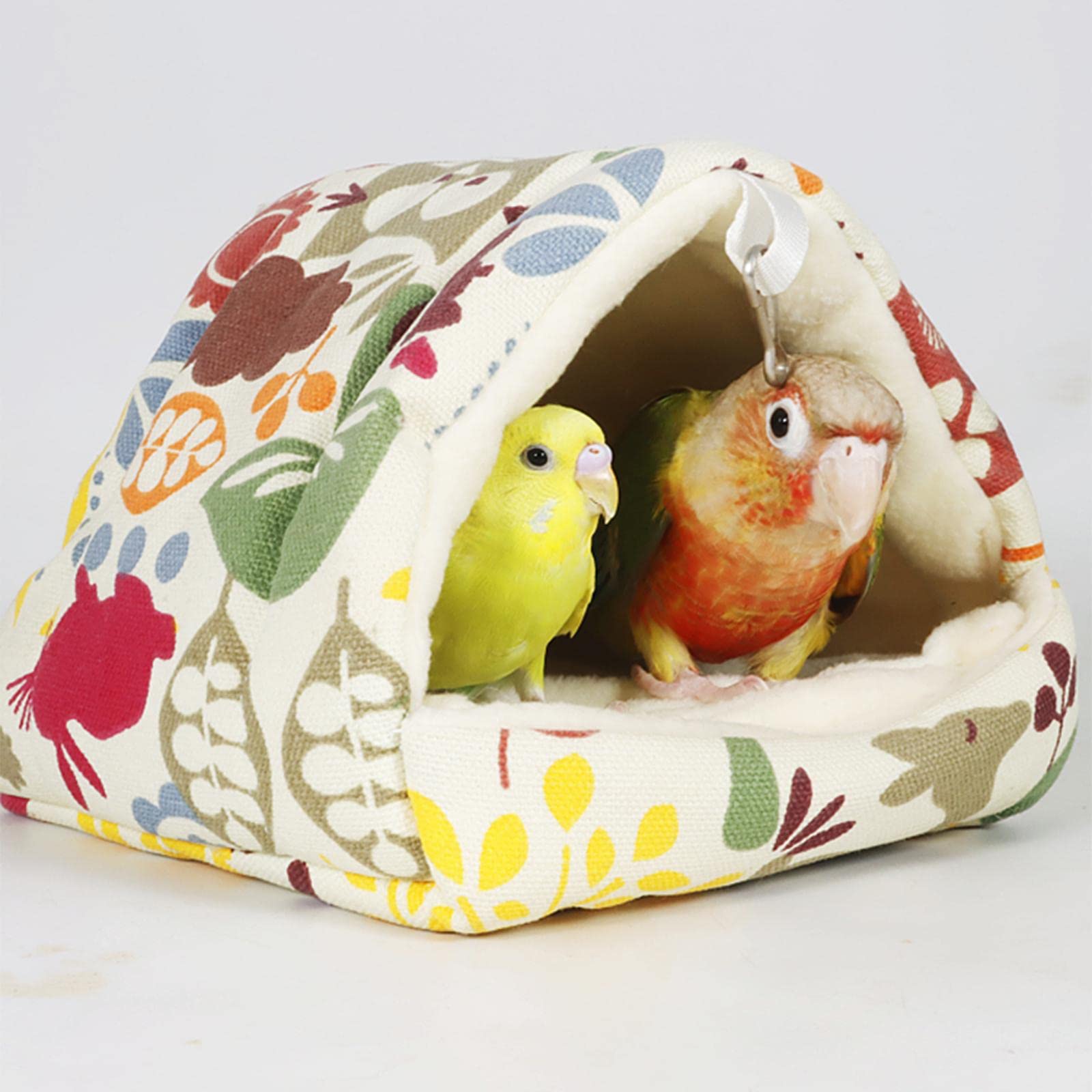 Generico Inverno Pappagallo Gabbia Hideaway Grotta Peluche Capannone Gabbia per Uccelli Letto a Pelo Casa Capanna Uccello Appeso Nido per Inseparabili, 19 cm x 19 cm x 20 cm