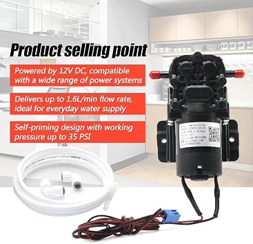 GMB-D-23130 DC 12V Water Pump 1.2L/Min Self-Priming fit for Avalon, Primo, Brio Bottom Loading Water Cooler Dispenser Replacement Parts