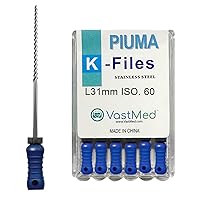 Vista 27 de 18 puntas de acero inoxidable Piuma # 25/0.984 in de mano Archivos de endodoncia dental para eliminar la pared del conducto radicular y dragar
