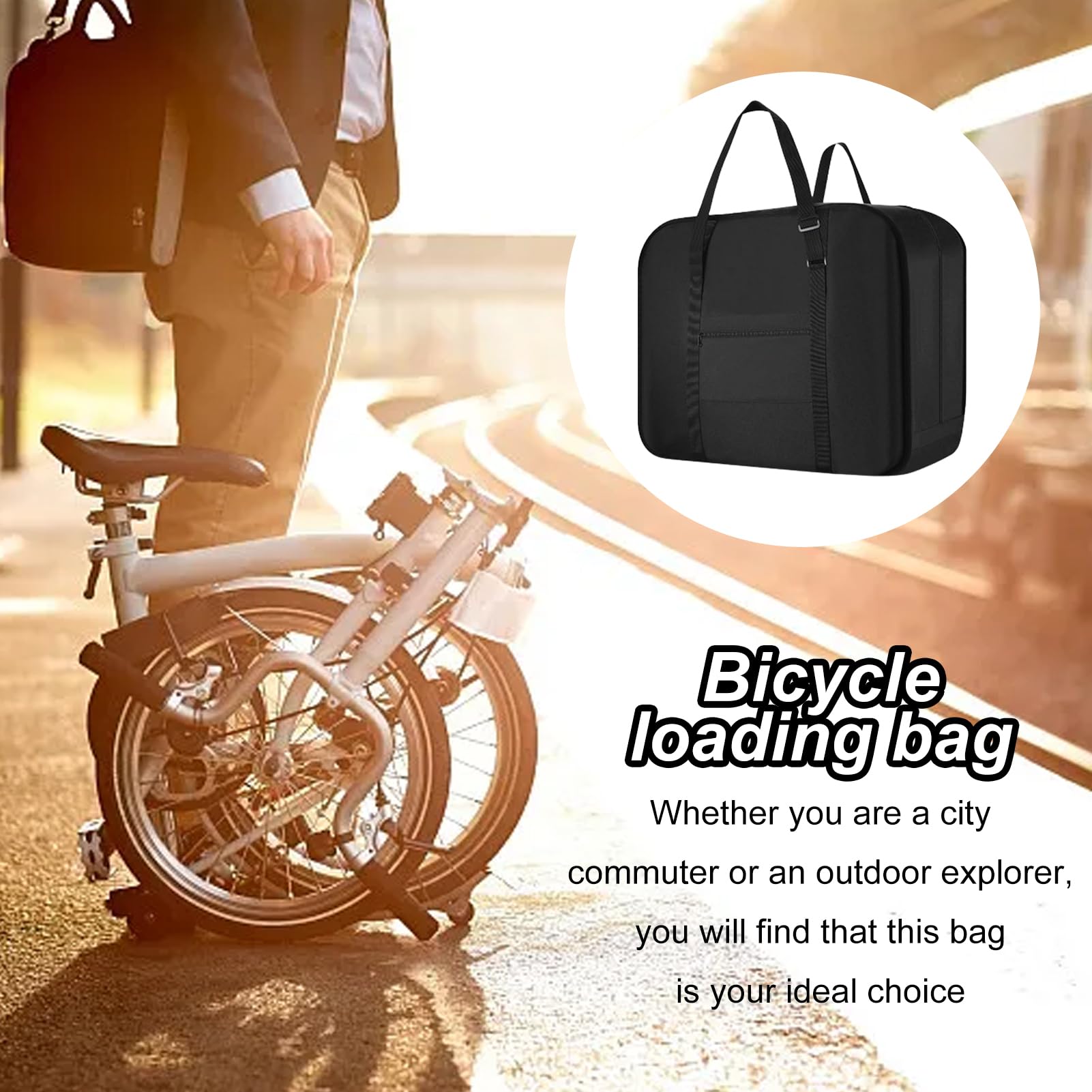 Bolsa De Transporte De Bicicleta-Portabicicletas Plegable De 20 Pulgadas | Organizador De Almacenamiento De Bicicletas Impermeables, Estuche De Viaje | Equipo De Protección Para Viajeros De