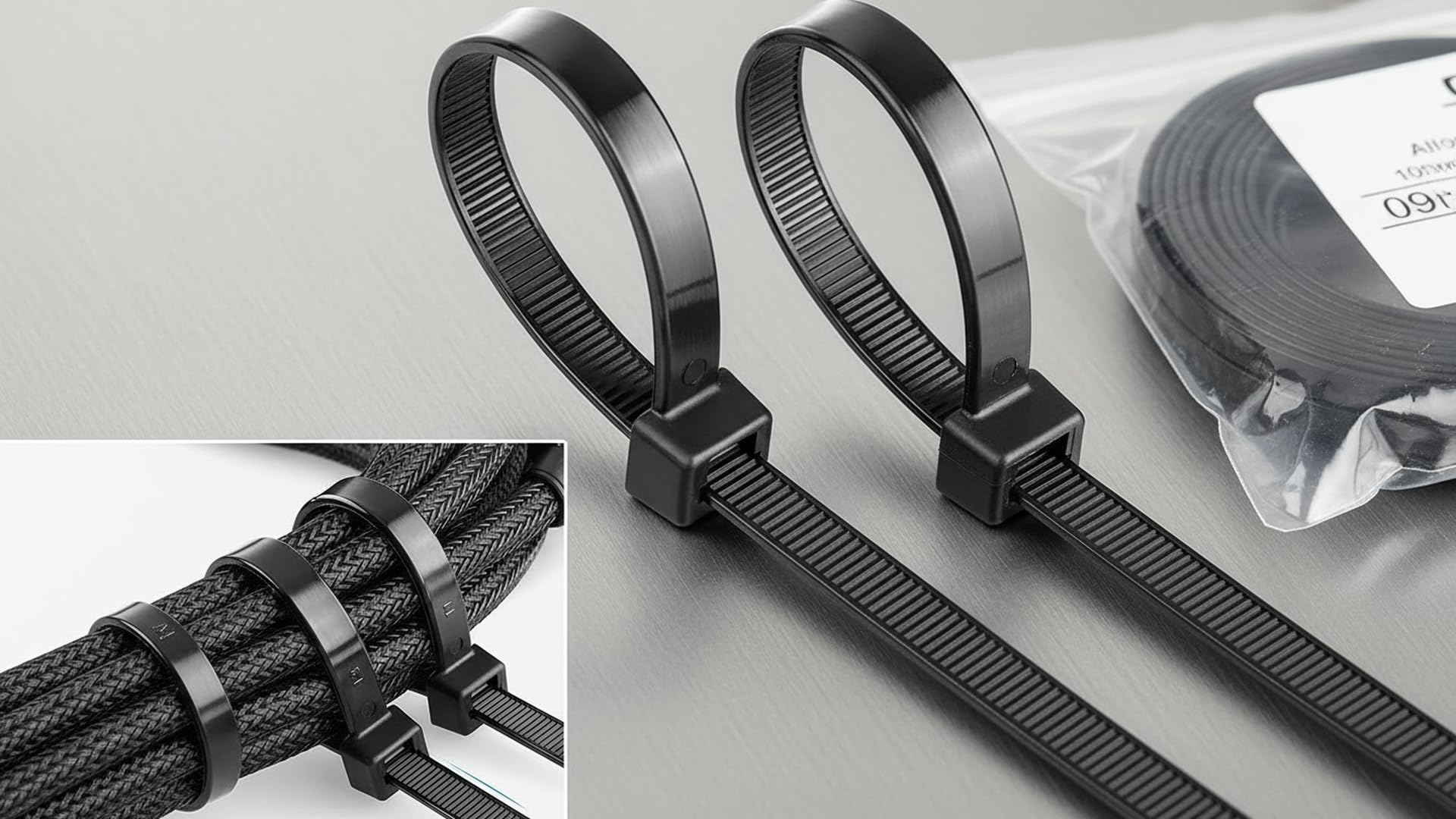 Shivansh Technology Nylon Cable Zip Tie Black 12"inch | 300x4.8 mm | 100pcs 1