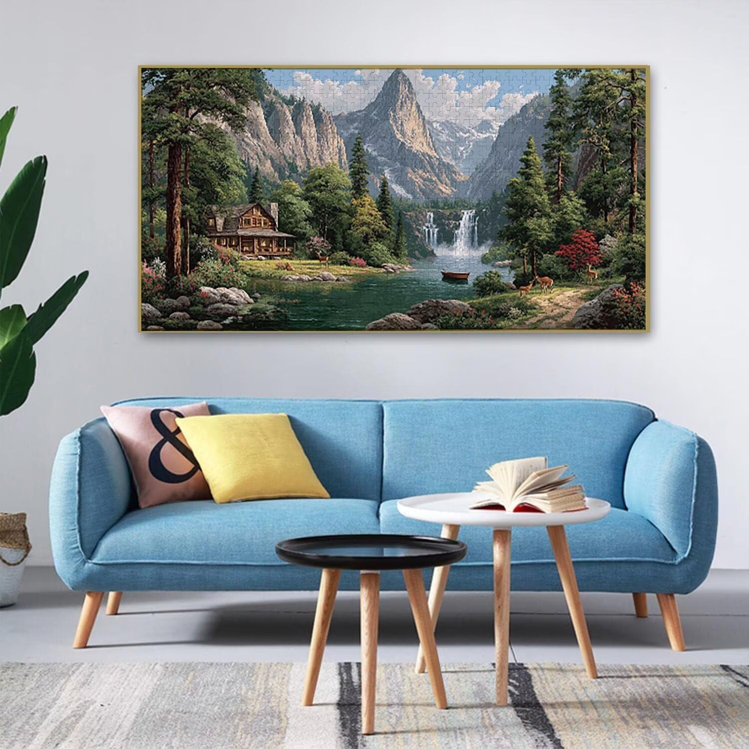 Krajobraz wodospad - Puzzle 900 sztuk dla dorosłych - Puzzle DIY, kreatywna rozrywka, sztuka nowoczesna, klasyczne puzzle dla dorosłych i młodzieży w wieku 12 lat, pomysł na prezent dla mężczyzn i