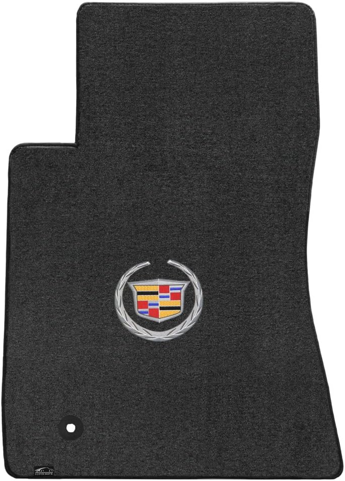 Lloyd Mats 2 Piece Velourtex Ebony Carpet Floor Mats w/Cadillac Logo Compatible with Cadillac CTS AWD Coupe (2011-2015)
