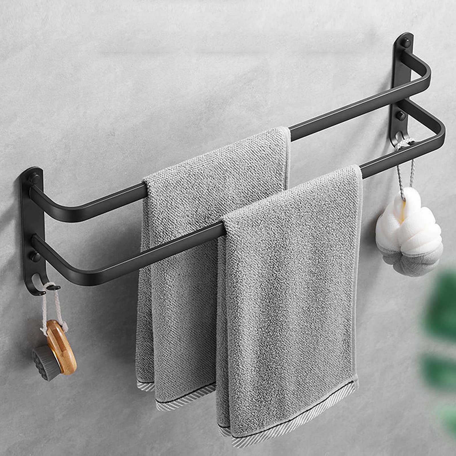 Porte-serviettes mural 60 cm étagère de rangement pour organiser les accessoires de douche