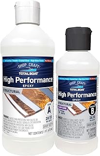 TotalBoat High Performance Epoxy Kit, Crystal Clear Marine Grade Resin and Hardener for Woodworking, Fiberglass and Wood Boat Building and Repair (1.5 Pint, Slow)