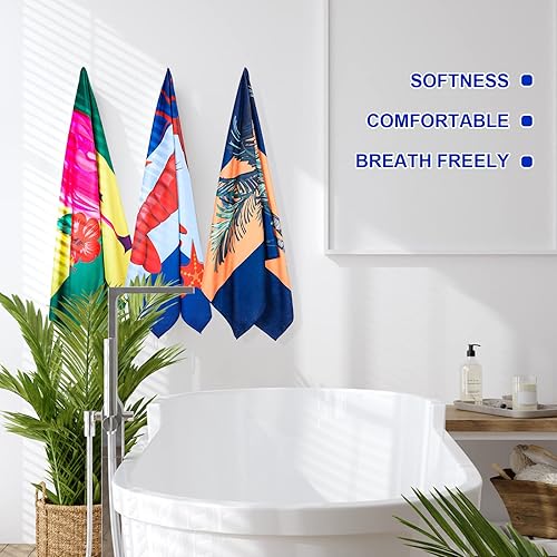 Miniatura 5 de EBOOT Paquete de 10 toallas de playa de gran tamaño, toallas de piscina extra grandes, de microfibra, de secado rápido, para adultos, mujeres,