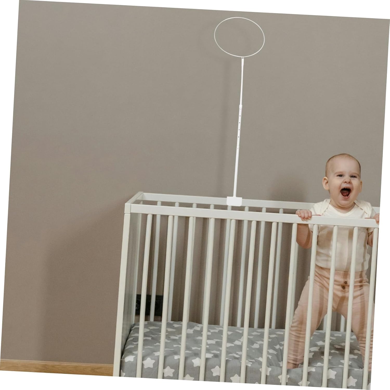 BESTYASH Iron Mosquito Net Holder for Crib Bed Sturdy Canopy Bracket with Dual Clip Design Wear Resistant Cot Stand for Mosquito Net Support Safe and Adaptable