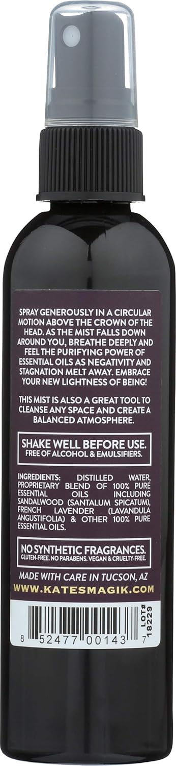 Purification and Protection Aura Mist Sandalwood and Lavender Aromatherapy spray. Purify and restore spaces, remove negativity and stress.