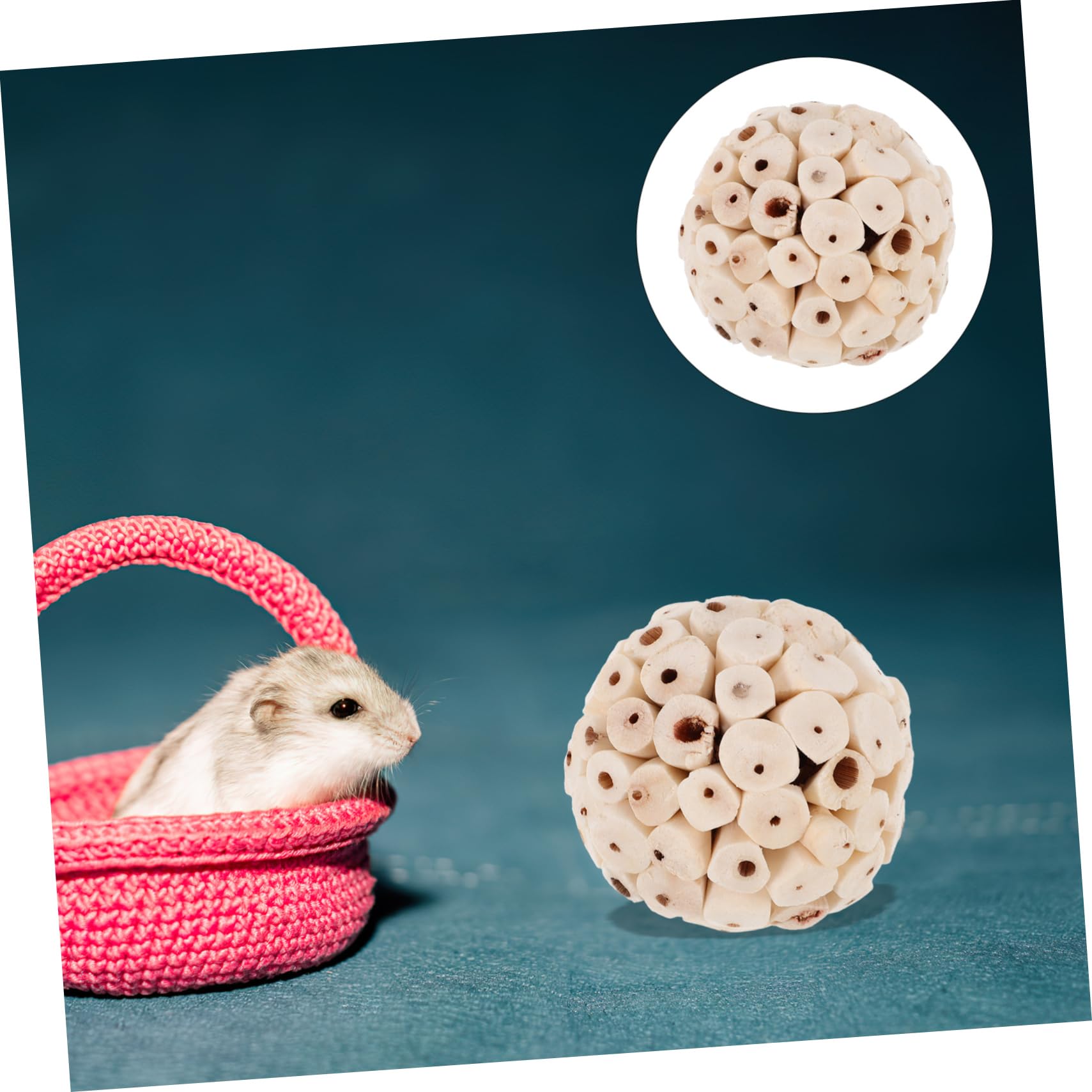 Jouet à Mâcher pour Oiseaux Balle Naturelle à Déchiqueter 6 Pcs en Bois