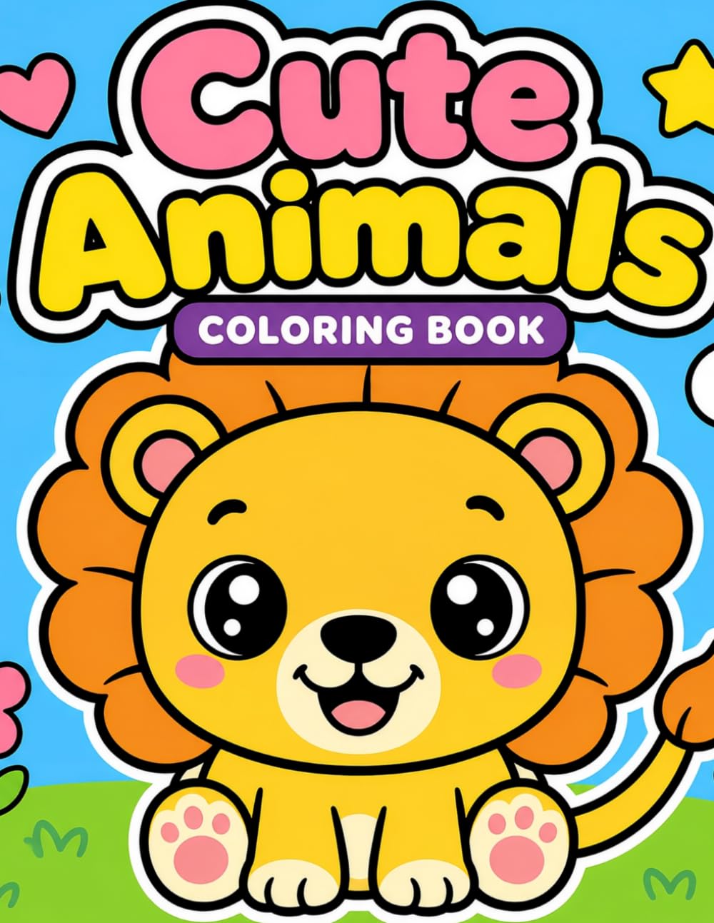 Cute Animals Coloring Book for Kids Ages 4-8