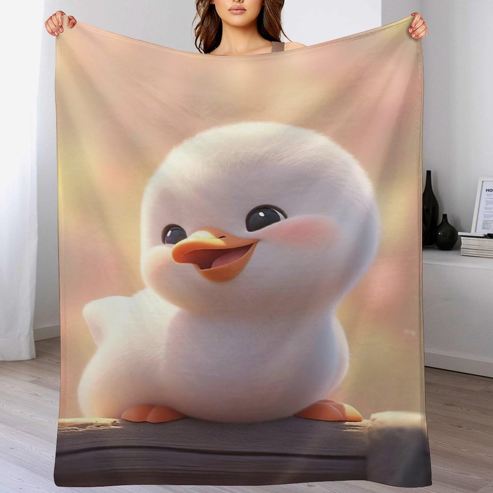 Couverture douce canard pour soirée cocooning sur le plaid canapé