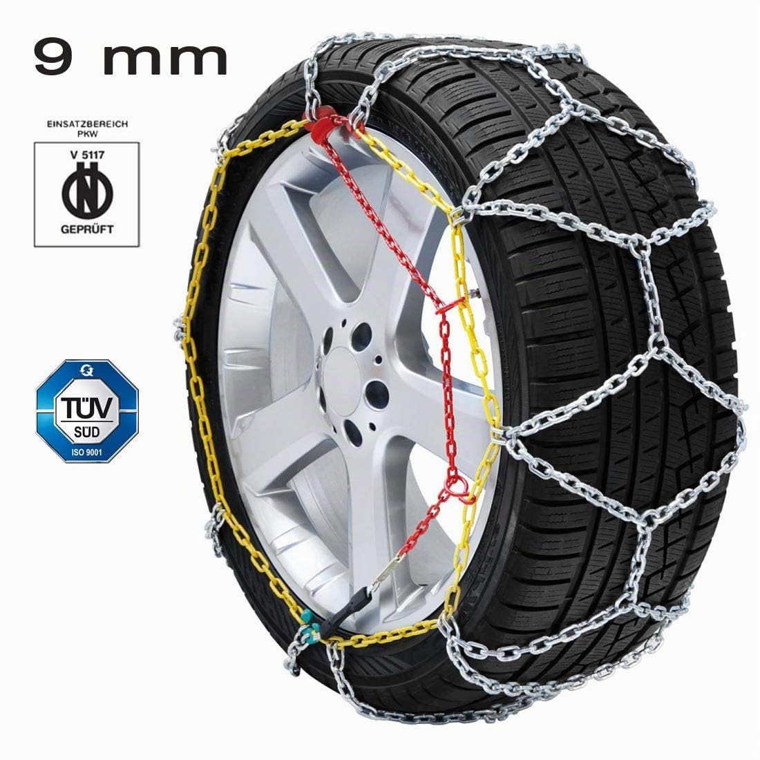 Chaînes à neige 185 65 r15 en acier 9 mm, homologuées