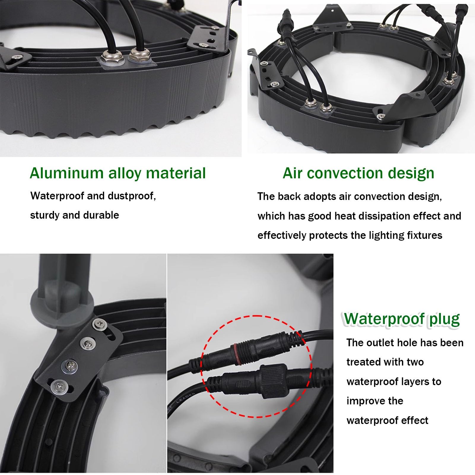 Luce per palme da giardino con anello da esterno a LED da prato da 12 W