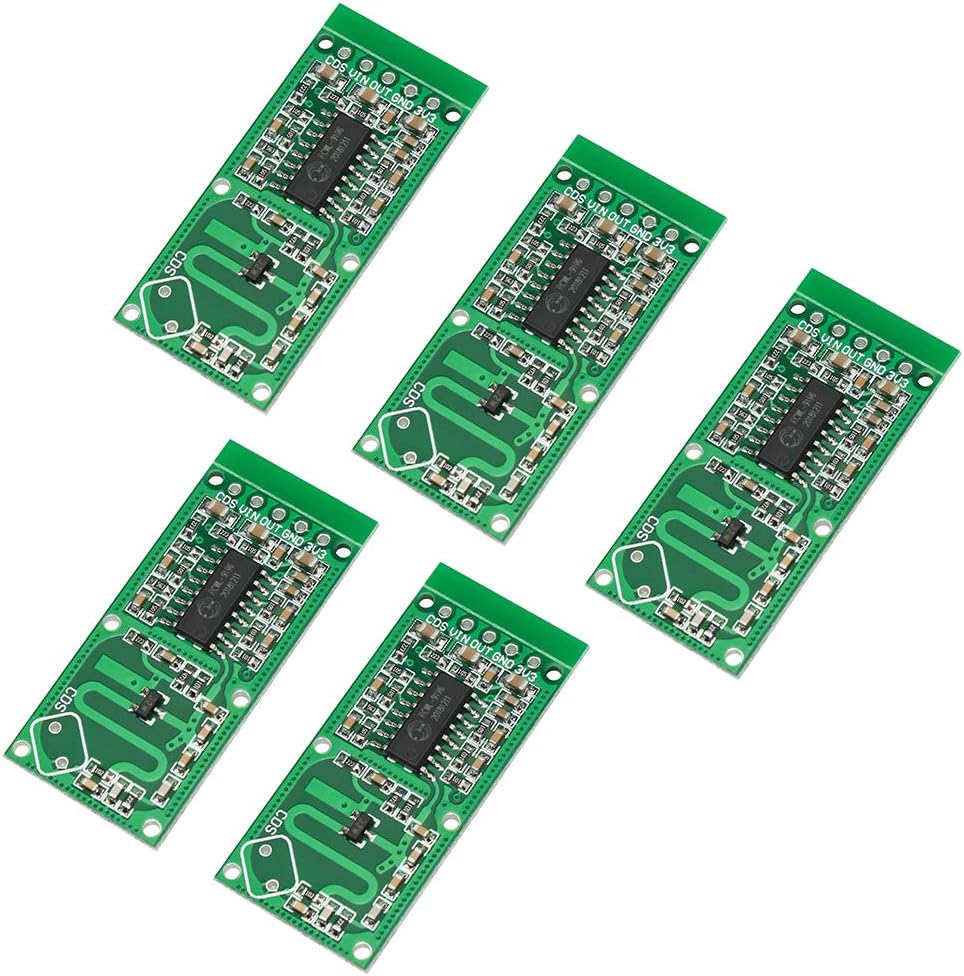 WayinTop 5pcs RCWL-0516 Microwave Radar Sensor Smart Switch Module 5-7M Detection Distance 4-28V for Arduino ESP8266 Nodemcu Human Rat Cat Detector